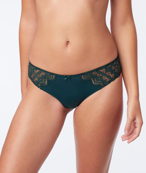 Lace and microfibre cheeky green.