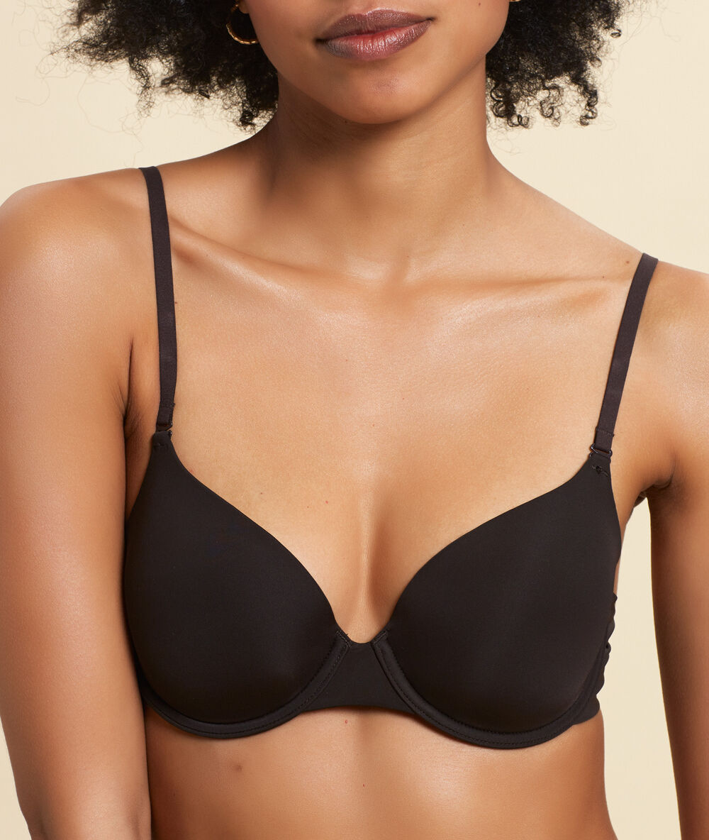 Bra n°5 - microfibre light padded bra dark brown.