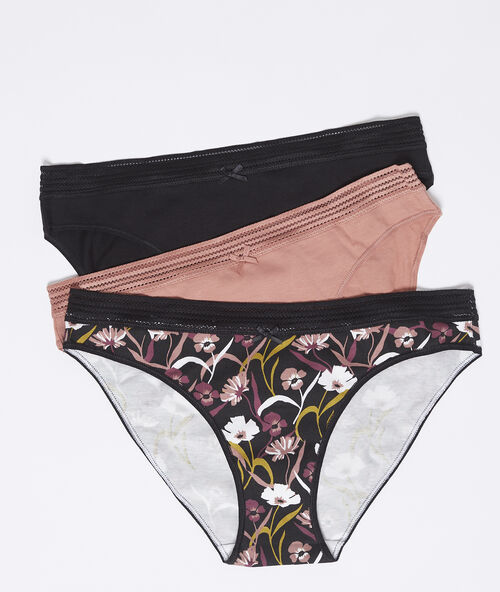 3 pack cotton knickers blush.