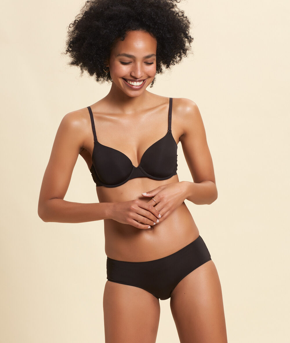 Bra n°5 - microfibre light padded bra dark brown.