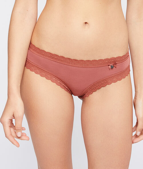 Shorty 90% modal, bords dentelle henne.