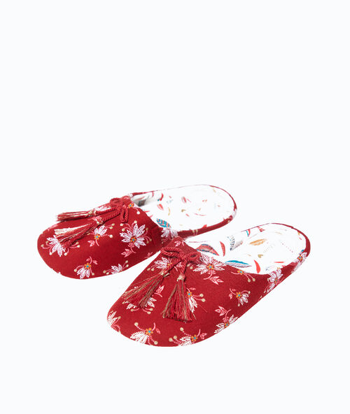 Pompom mule slippers multi.
