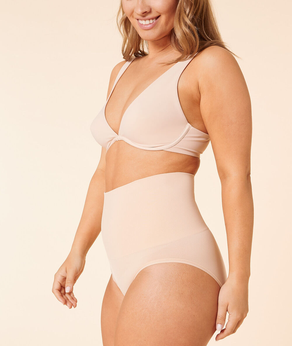 High waisted briefs - medium support beige.
