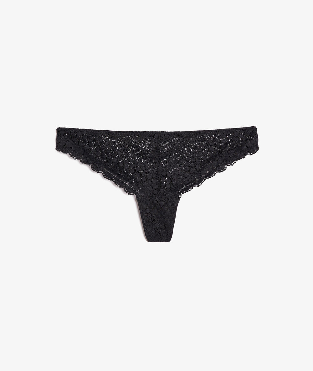 Lace tanga black.