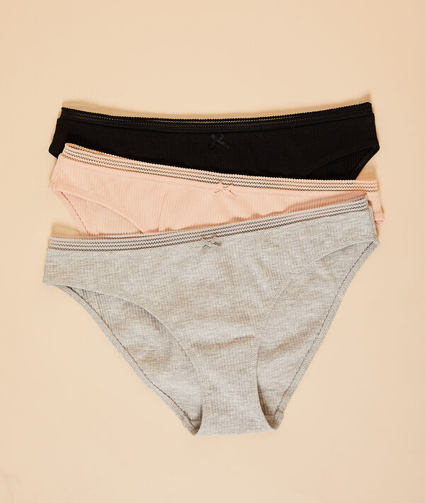 3 pack ribbed knickers 3 pack ribbed knickers;${refinementColor}