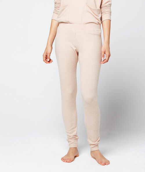 Trousers in soft knit pink.