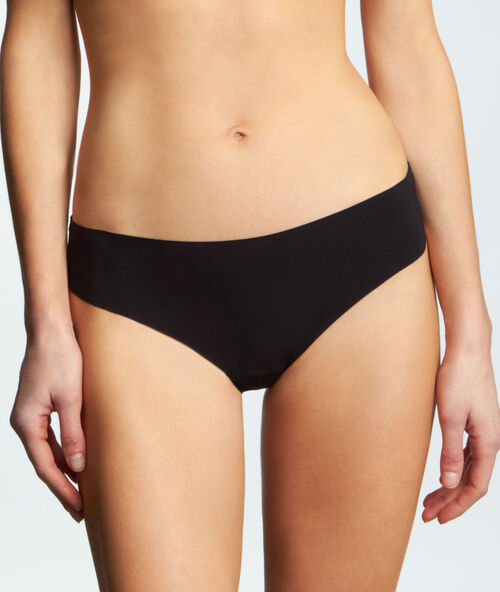 Laser cut thong black.