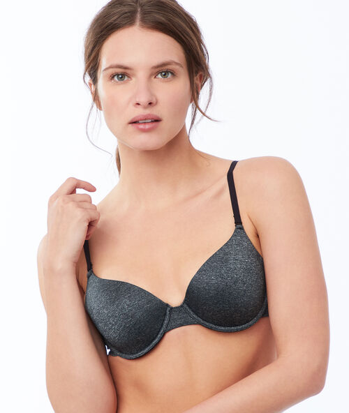 Micro padded demi cup grey.