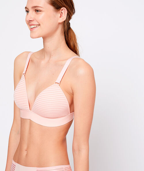 Non-wired triangle bra blush.