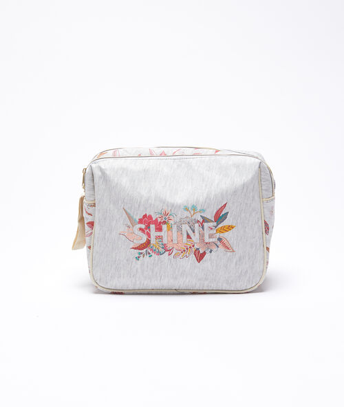 Washbag in 'shine' print grey.
