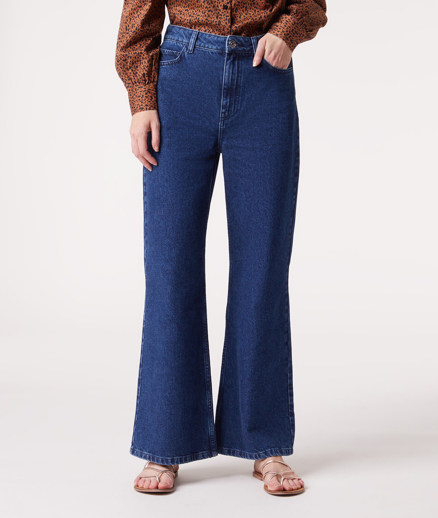 Cotton high waist jeans - BALENCI 
