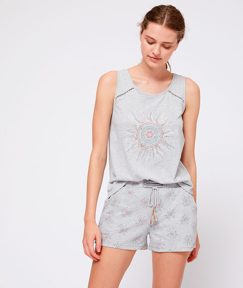 Printed shorts grey.