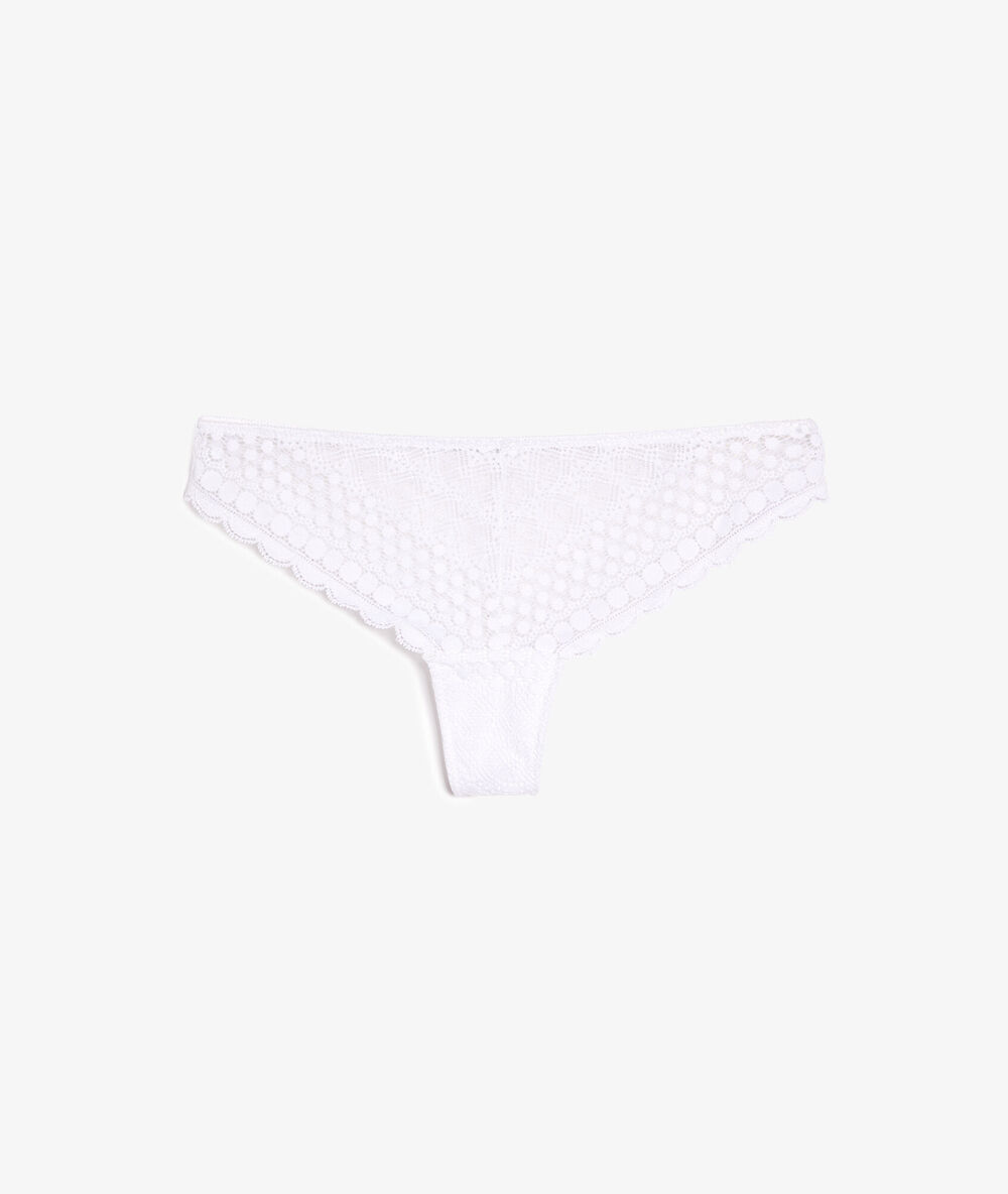 Lace tanga brief white.