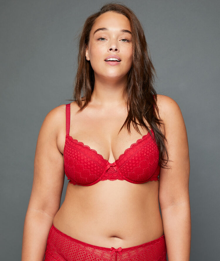 Bra n°4 - lace light padding red.