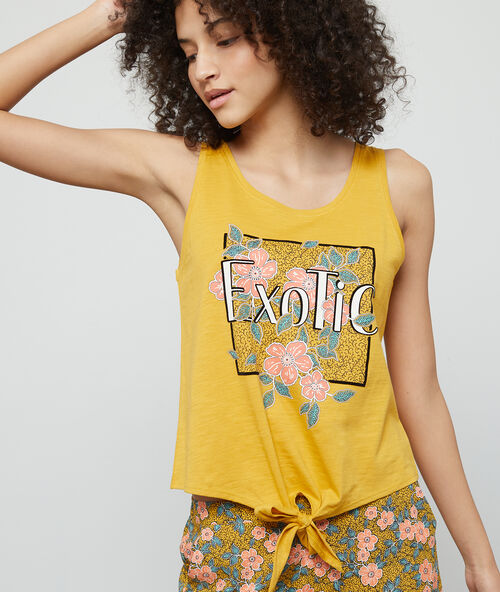 T-shirt 'exotic' jaune.
