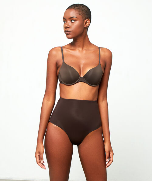 High waist briefs - level 3 : figure shaping chocolate.