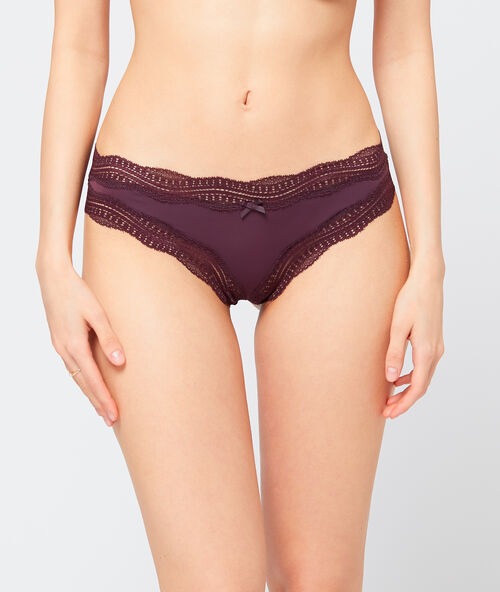 Lace trim tanga briefs blueberry.