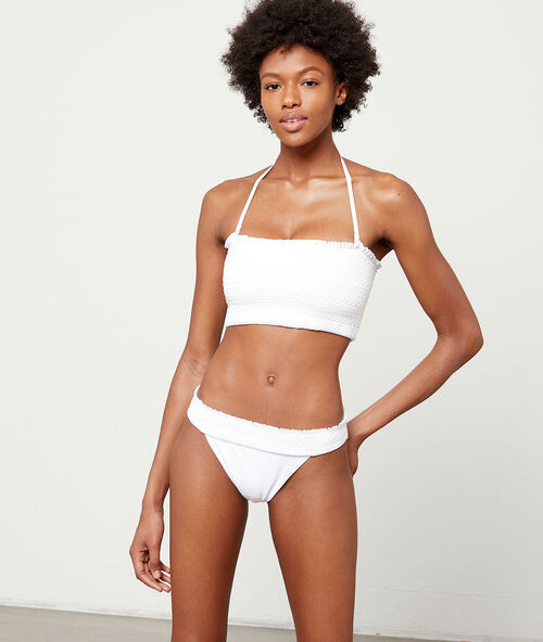 Large bandeau bikini top ecru.