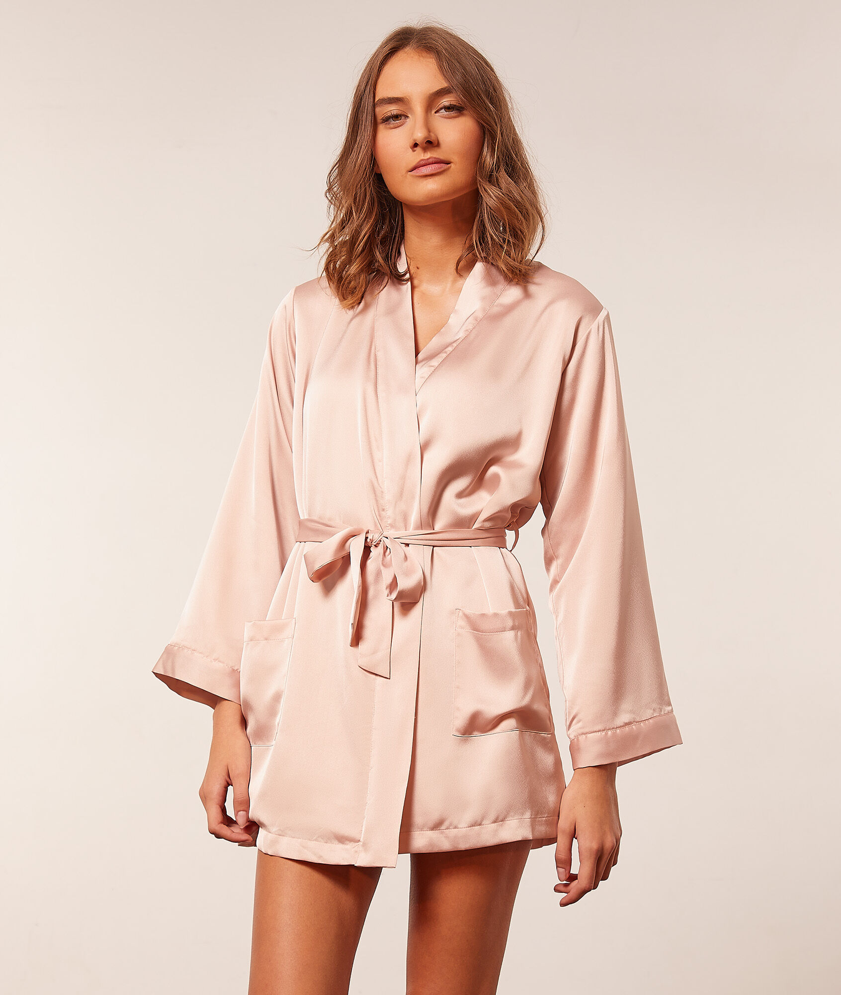 lined satin robe