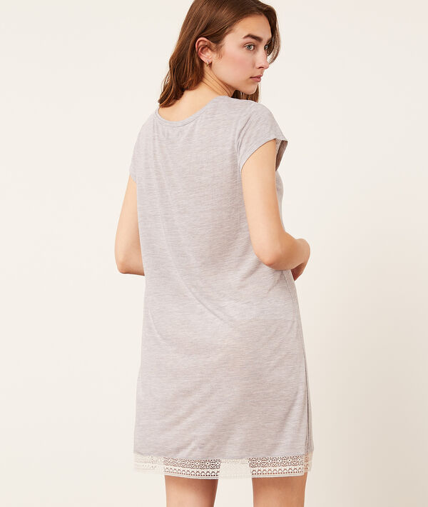Nightshirt with lace hem Nightshirt with lace hem;${refinementColor}