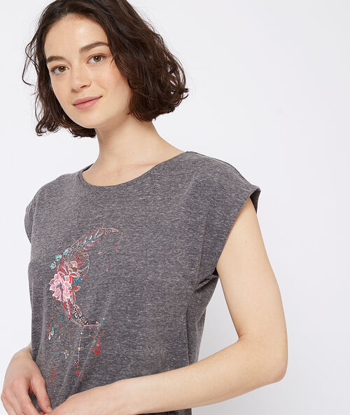 Moon print t-shirt anthracite.