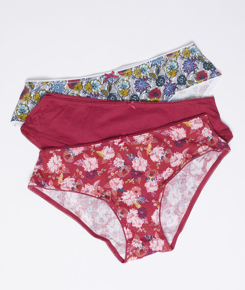 3 pack cotton full briefs red.