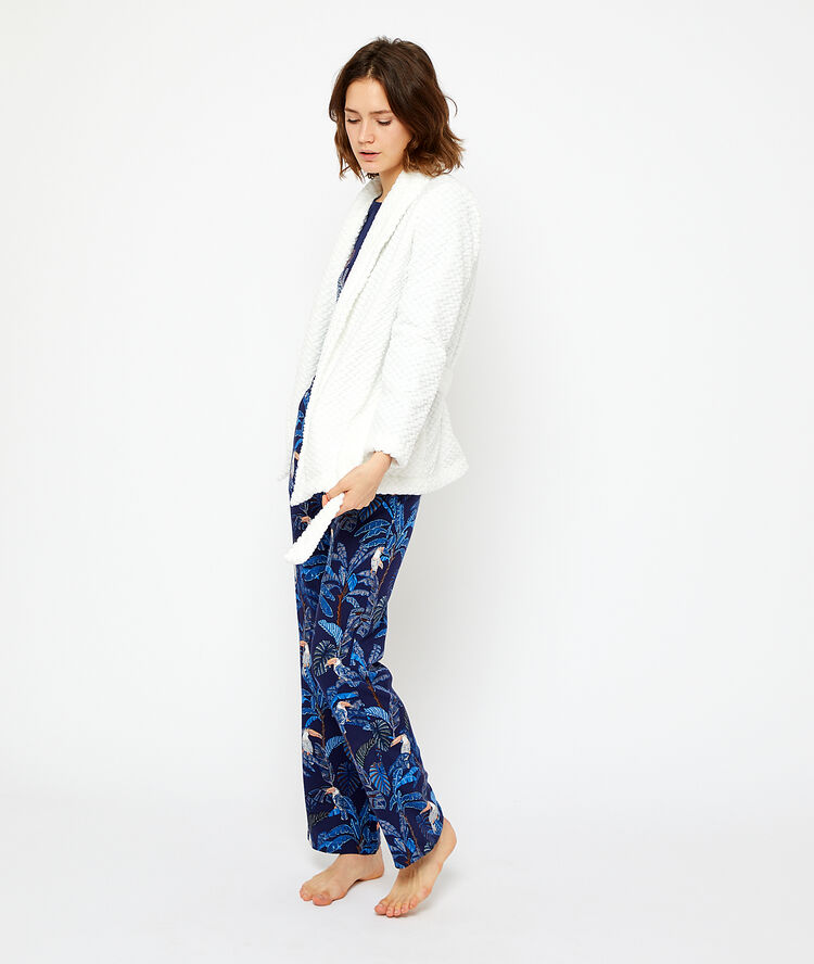Faux fur lounge jacket ecru.
