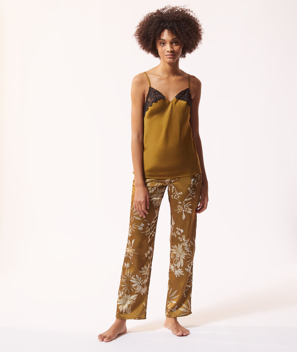 Camisole with lace bronze.