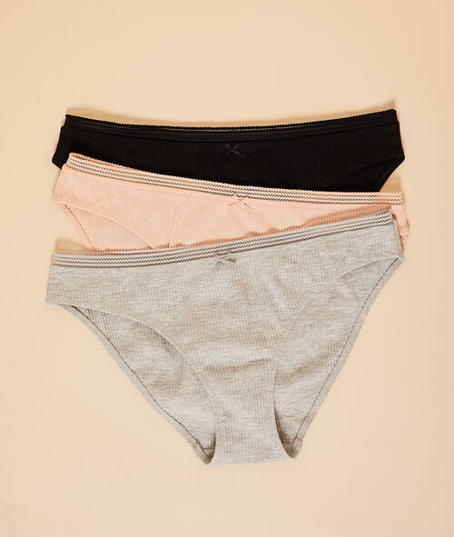 3 pack ribbed knickers 3 pack ribbed knickers