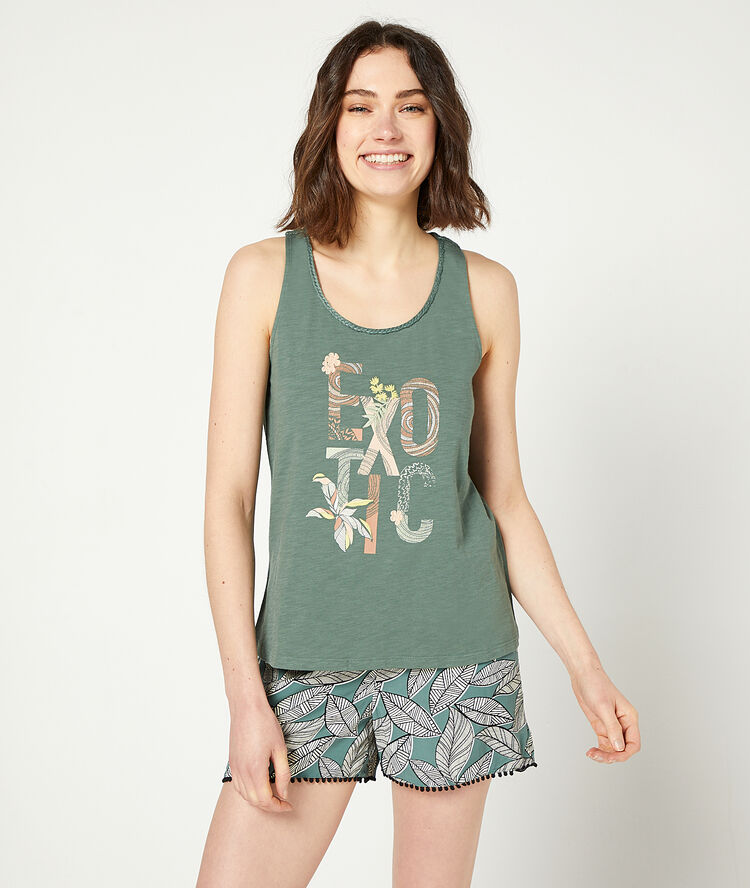 Exotic' tank top khaki.