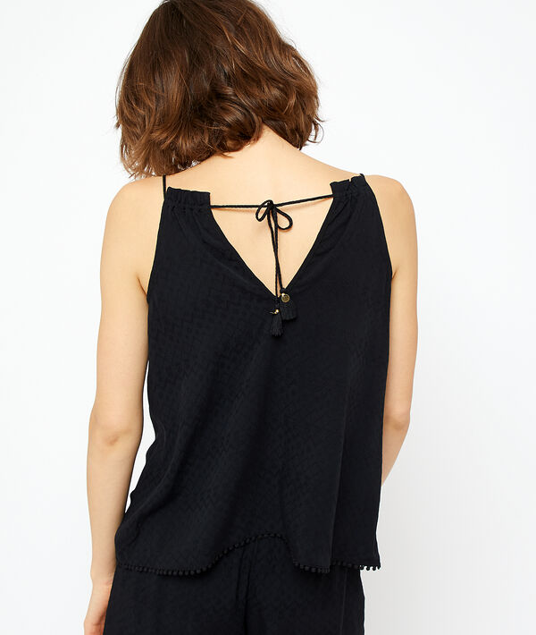 Scalloped top wih tie detail Scalloped top wih tie detail;${refinementColor}