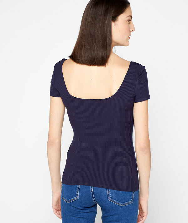 Ribbed top with low cut back Ribbed top with low cut back