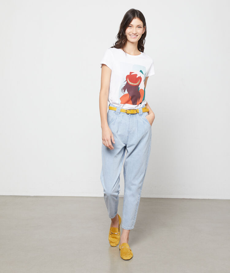 T-shirt sérigraphie blanc.