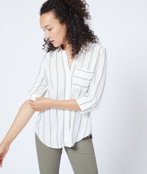 Shirt in stripes  khaki.