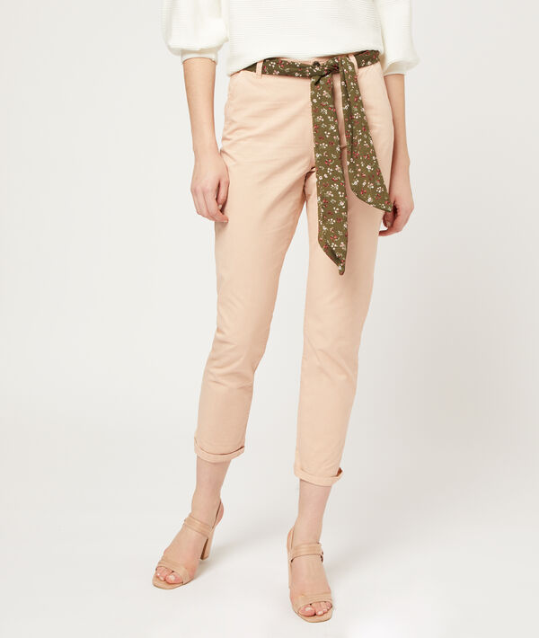 Straight leg trousers with scarf belt Straight leg trousers with scarf belt