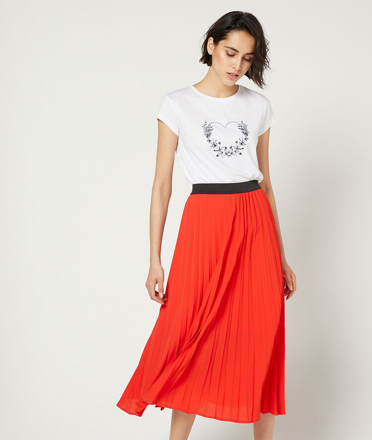 Pleated maxi skirt geranium.