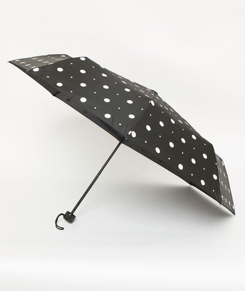 Umbrella in polka dots black.