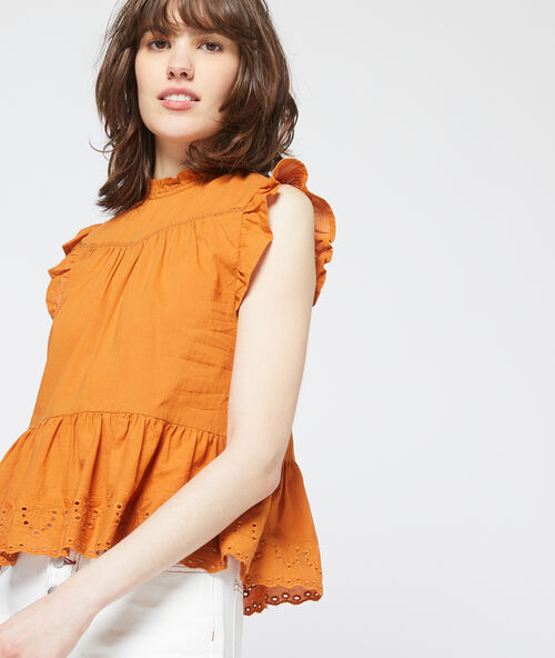 Cotton top in frill  spice.