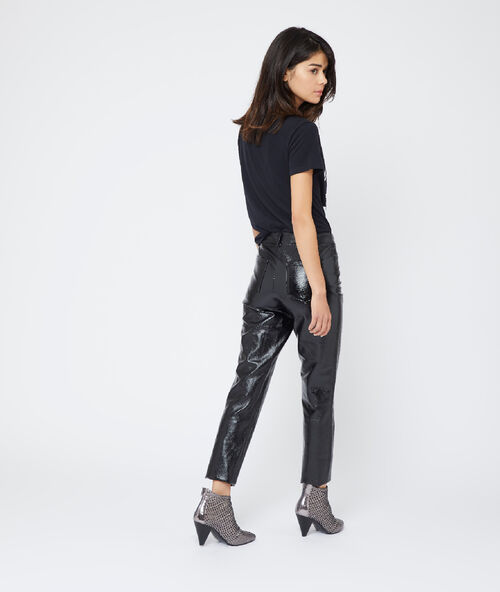 Vinyl slim trousers  black.