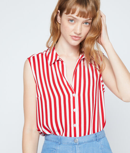 Shirt in stripes crimson.