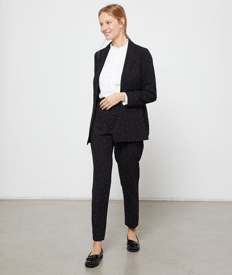 Polka dot blazer black.