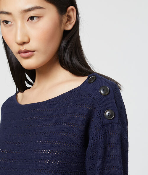 Open knit jumper navy.