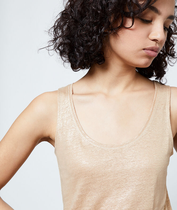 Metallic tank top camel.