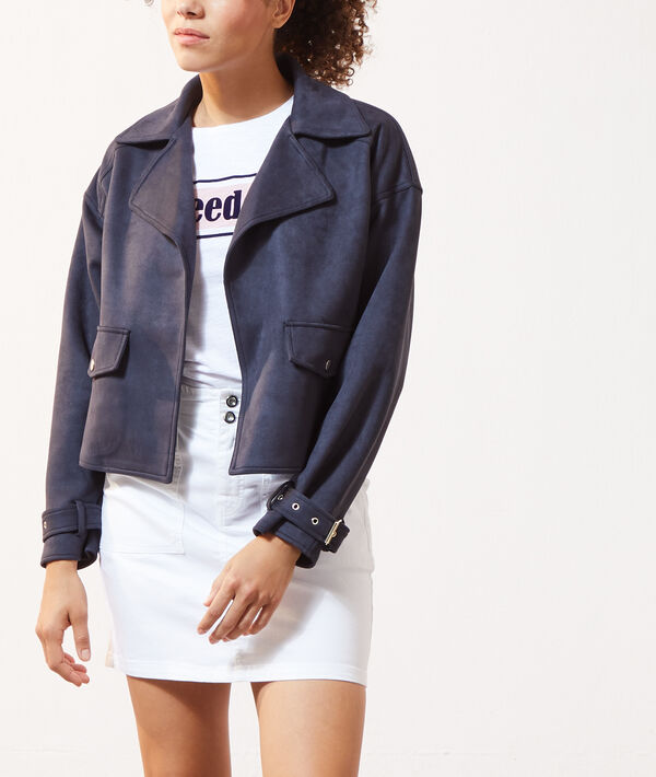 Biker jacket in a suede look Biker jacket in a suede look