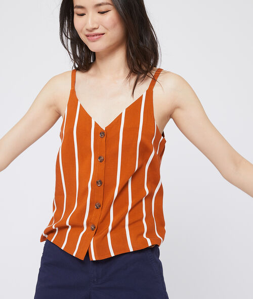 Tank top in stripe with button detail spice.