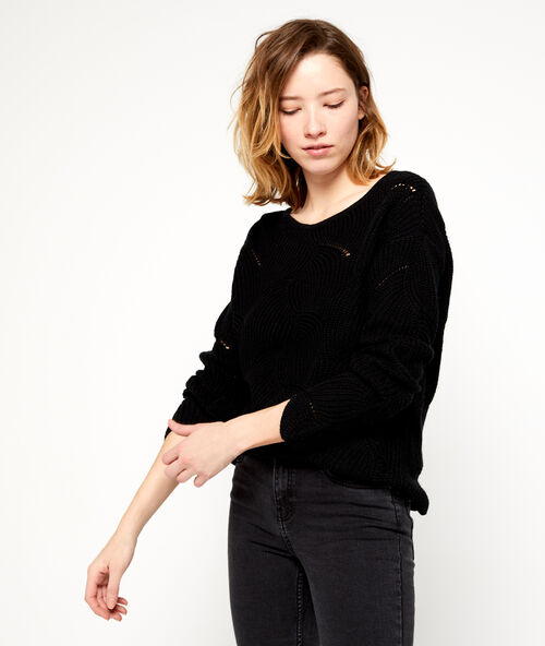 Chunky knit jumper black.