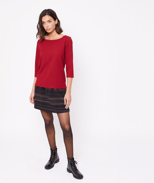 Boat neck t-shirt red.