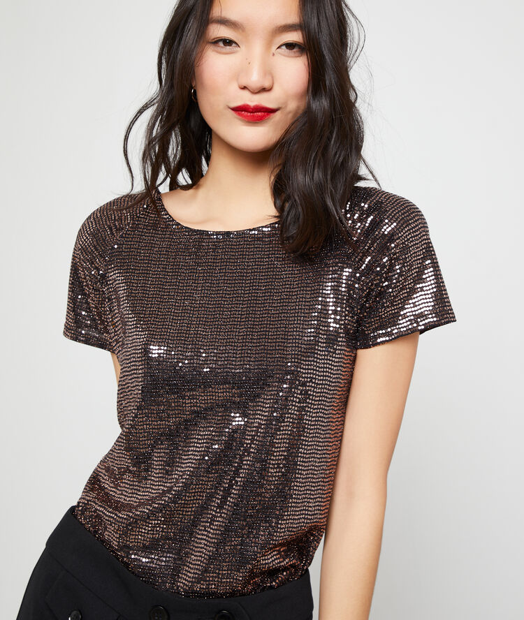 Sequin low back top copper.