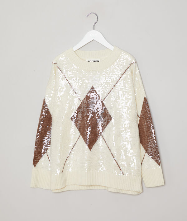 Sequin jumper in graphic print Sequin jumper in graphic print