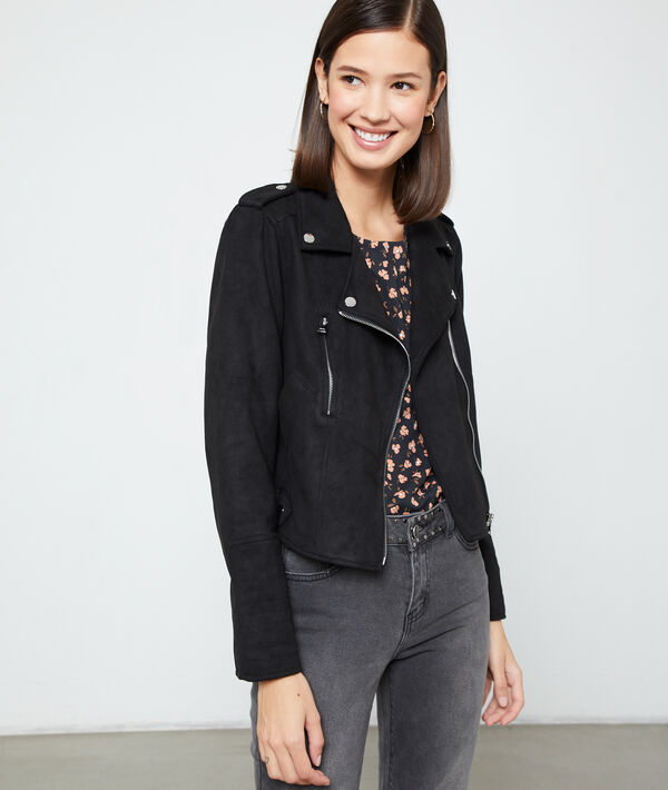 Biker jacket in suede effect Biker jacket in suede effect